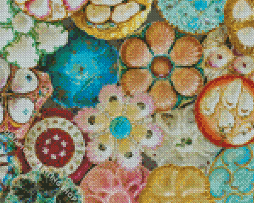 Colorful Oyster Plates Diamond Painting