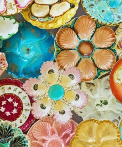 Colorful Oyster Plates Diamond Painting