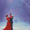 Couple Dancing In Snow Diamond Painting