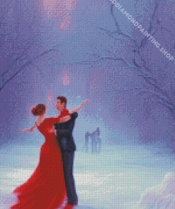 Couple Dancing In Snow Diamond Painting