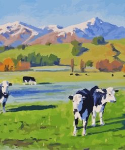 Cows In Field Diamond Painting