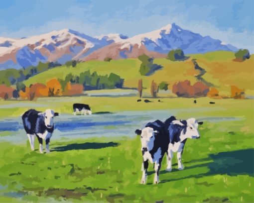 Cows In Field Diamond Painting