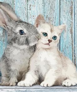 Cat And Bunny Diamond Painting