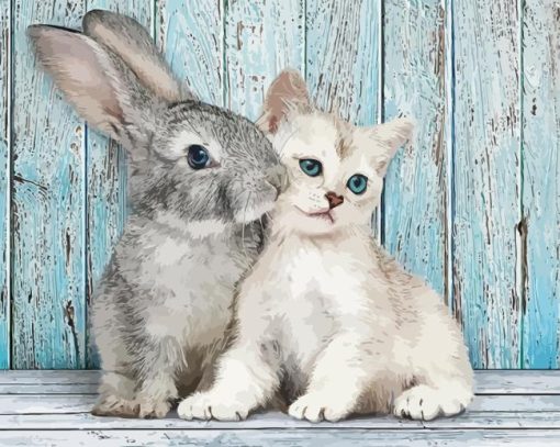 Cat And Bunny Diamond Painting