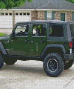 Dark Green Jeep Wrangler Diamond Painting