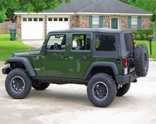 Dark Green Jeep Wrangler Diamond Painting