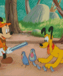 Disney Mickey And Pluto Diamond Painting