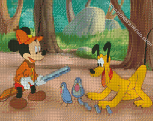 Disney Mickey And Pluto Diamond Painting