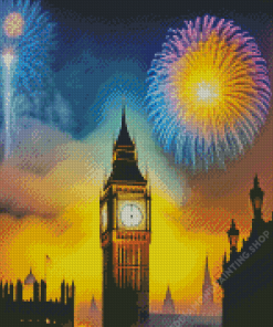 Fireworks London Bridge Diamond Painting