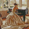 Girl At The Piano Diamond Painting