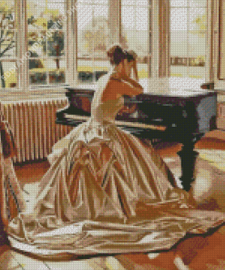 Girl At The Piano Diamond Painting