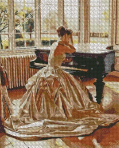 Girl At The Piano Diamond Painting