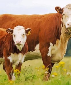 Hereford Cows Animals Diamond Painting