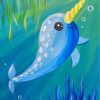 Little Blue Narwhal Diamond Painting