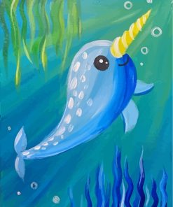 Little Blue Narwhal Diamond Painting