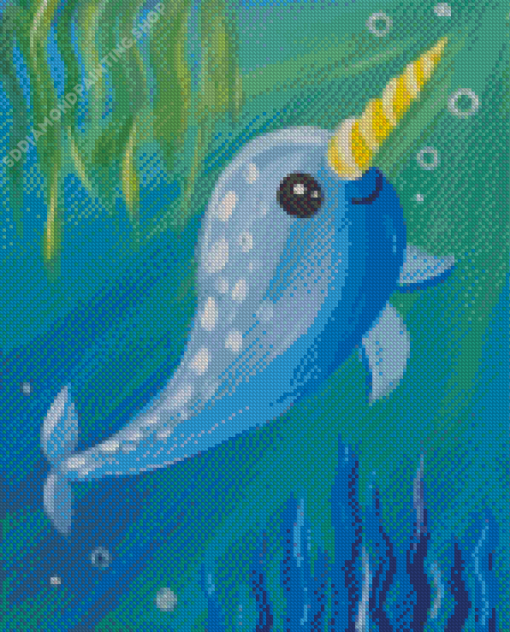 Little Blue Narwhal Diamond Painting