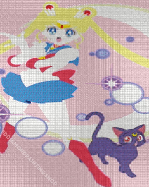 Luna And Sailor Moon Diamond Painting