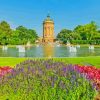 Mannheim Wasserturm Garden Diamond Painting