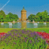 Mannheim Wasserturm Garden Diamond Painting