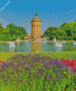 Mannheim Wasserturm Garden Diamond Painting