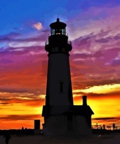 Oregon Lighthouse Silhouette Diamond Painting