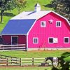 Pink Barn Diamond Painting