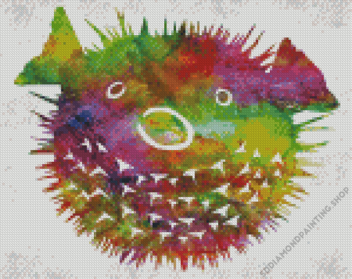 Puffer Fish Colorful Art Diamond Painting