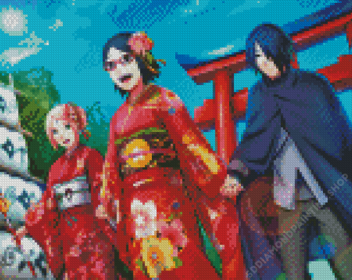 Sasuke Sakura And Sarada Diamond Painting