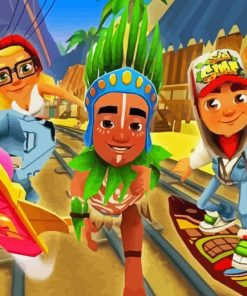 Subway Surfers Game Poster Diamond Painting