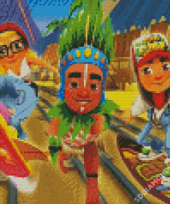 Subway Surfers Game Poster Diamond Painting