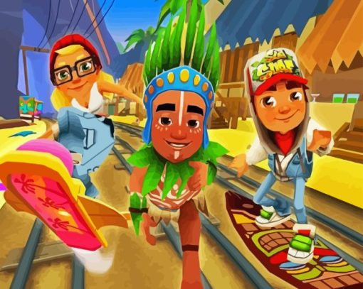 Subway Surfers Game Poster Diamond Painting