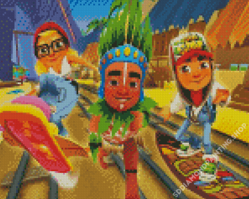 Subway Surfers Game Poster Diamond Painting