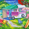 Summer Vanlife Camp Diamond Painting