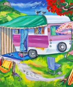 Summer Vanlife Camp Diamond Painting