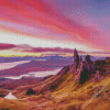 Sunset Over Old Man Of Storr Hill Diamond Painting