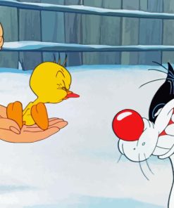 Tweety And Sylvester Cartoon Characters Diamond Painting