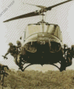 Vintage Huey Helicopter Diamond Painting