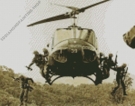 Vintage Huey Helicopter Diamond Painting