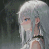 Anime Girl With White Hair Diamond Painting