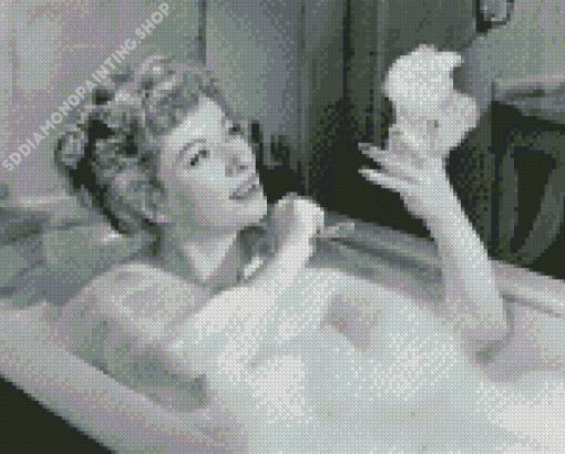 Black And White Woman In Bubble Bath Diamond Painting