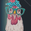 Chicken Wearing Glasses And Bandana Diamond Painting