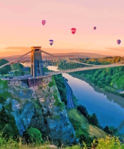 Clifton Bridge And Ballons Diamond Painting