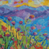 Colorful Abstract Thistle Field Diamond Painting