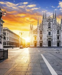 Duomo Di Milano At Sunset Diamond Painting