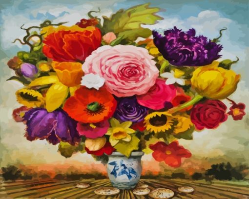 Kevin Sloan Flowers Vase Diamond Painting