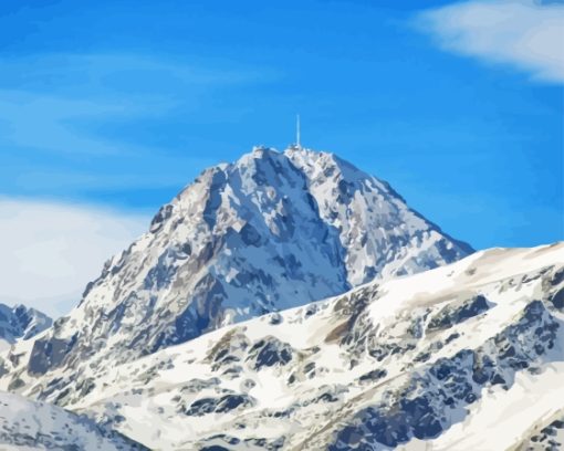 Pic Du Midi De Bigorre Snowy Mountain Diamond Painting