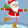 Santa Claus Ice Skate Merry Christmas Diamond Painting