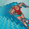 Speeding Roller Derby Girl Diamond Painting