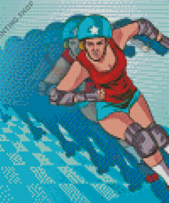 Speeding Roller Derby Girl Diamond Painting