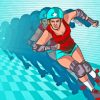 Speeding Roller Derby Girl Diamond Painting